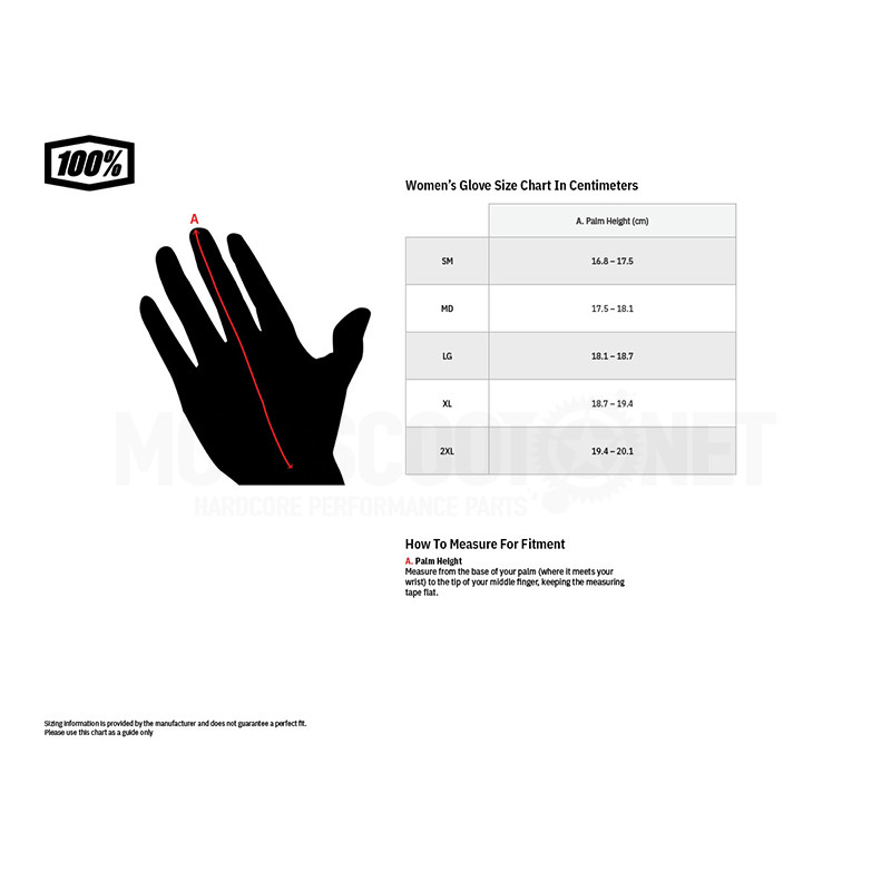 Luvas Motocross Mulher 100% RIDECAMP Preto Sku:A-11018-001 /w/o/womens glove size-72043_1.jpg